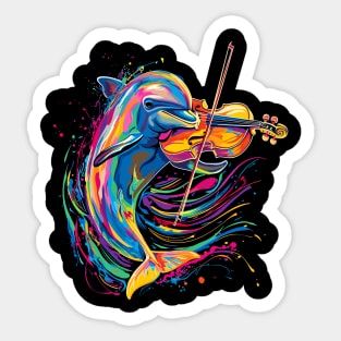 Dolphin Playing Violin Sticker